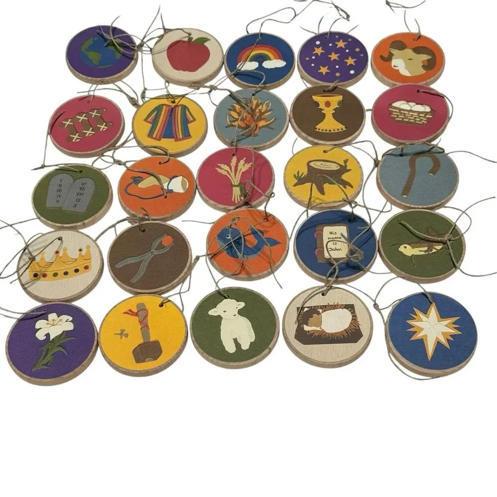 Jesse Tree Ornaments 25 solid hardwood discs (.25in thick) Christmas Tree